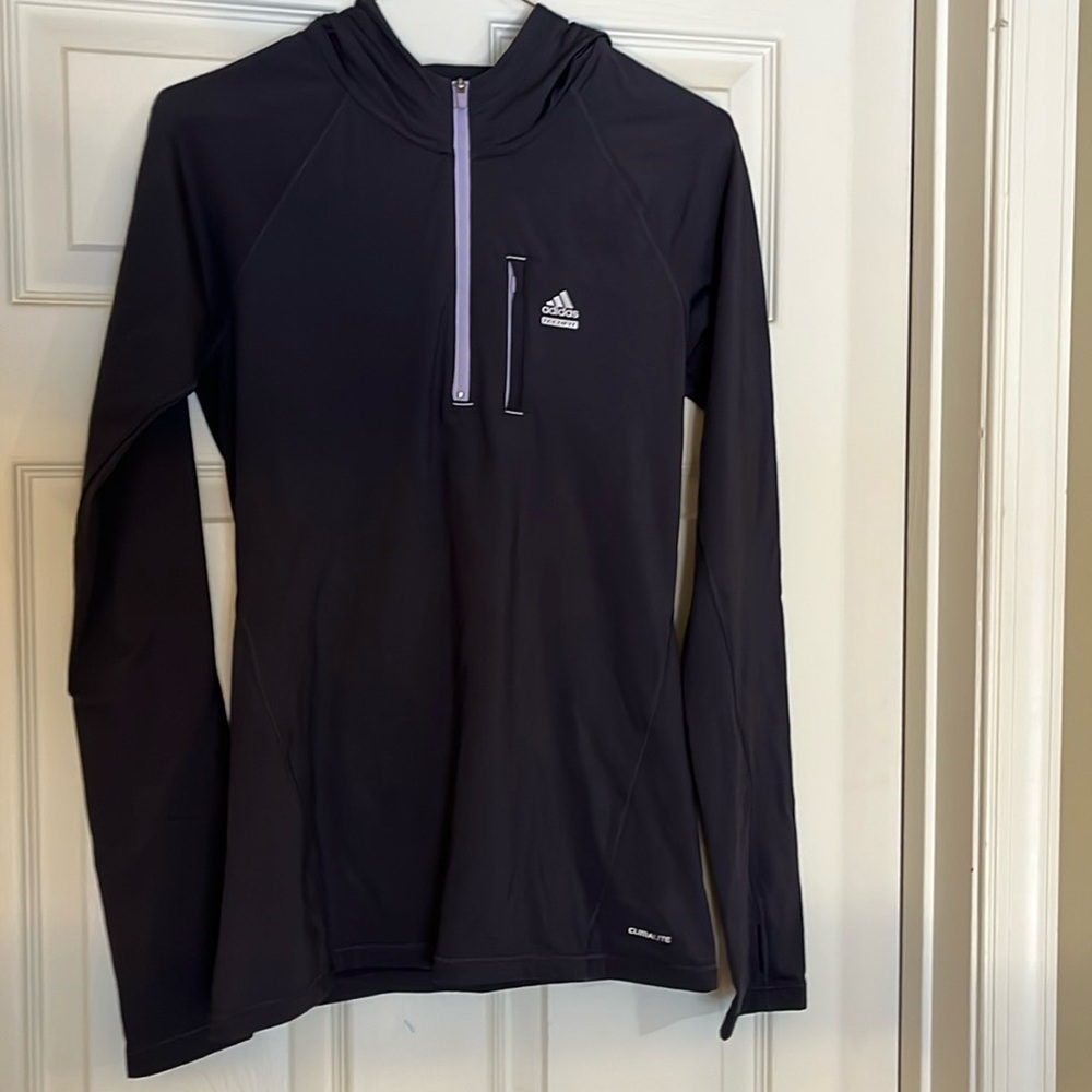 Adidas techfit climalite gray and lavender 1/4 zip. Excellent condition.